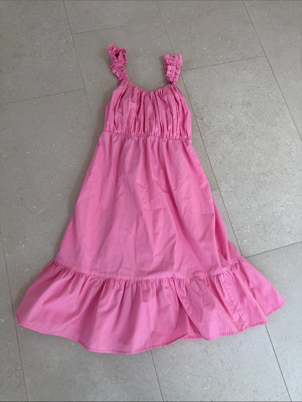 Abercrombie & Fitch Pink Ruffled Strap Mini Dress